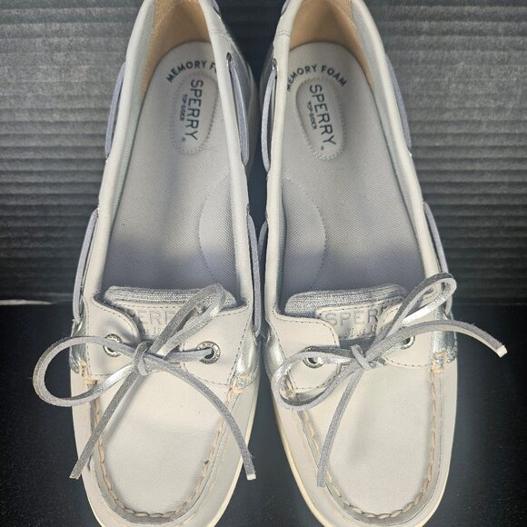 Women's 8.5 W Sperry Coastfish One Eye Boat Slip On Shoe Light Gray - Picture 2 of 10